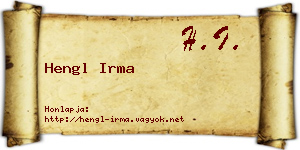 Hengl Irma névjegykártya